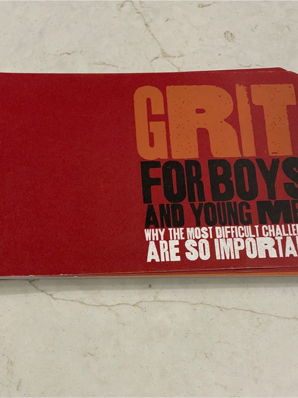 "Grit for Boys" spiral thin board book. Poignant. parenting win. Boy mom